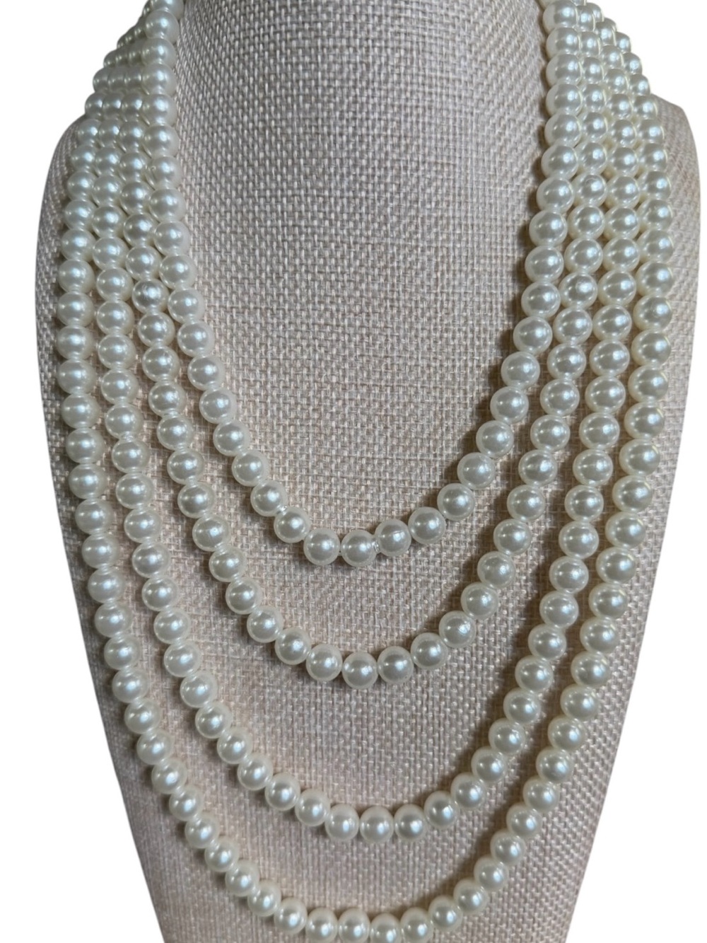 Classic White Pearl Multi-Strand Necklace - Elegant Women’s Jewelry